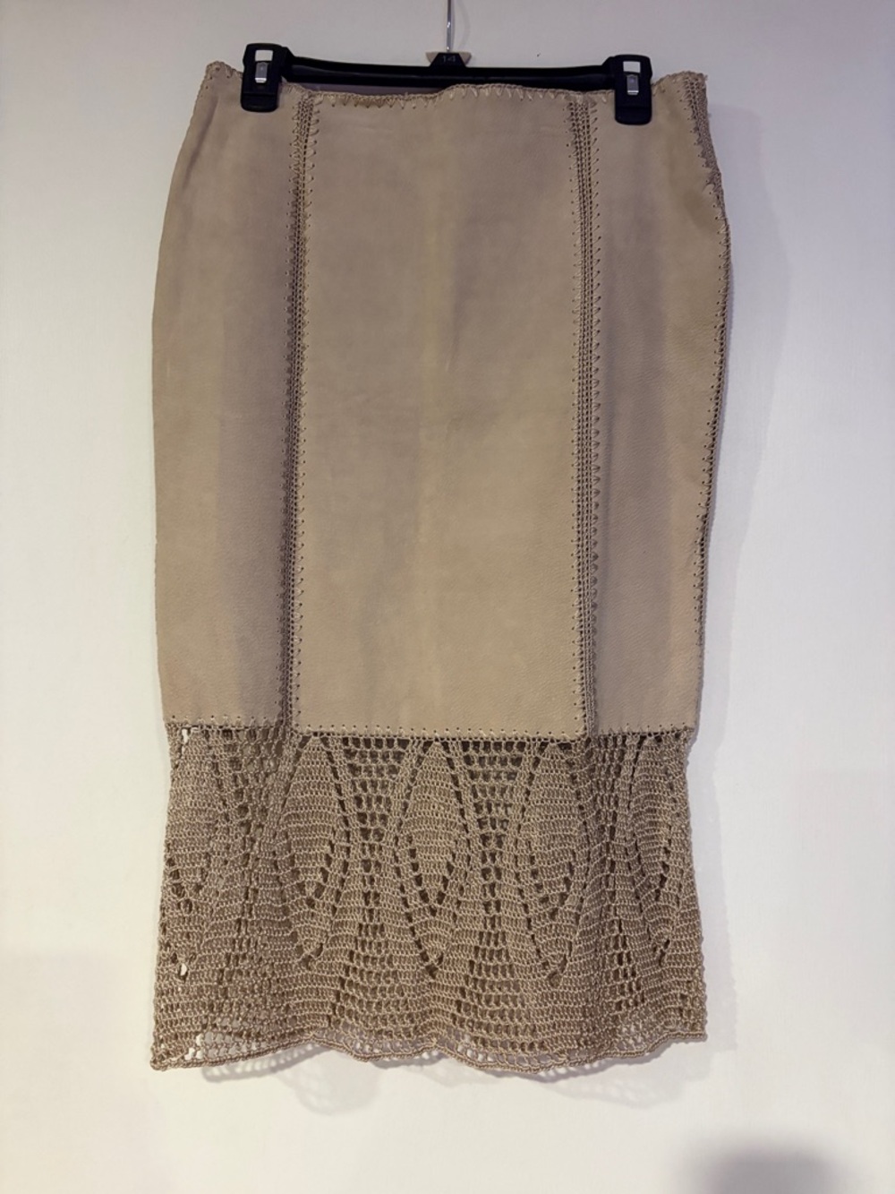 Vintage ADI BY MATHEW Crochet-Hem Pencil Skirt